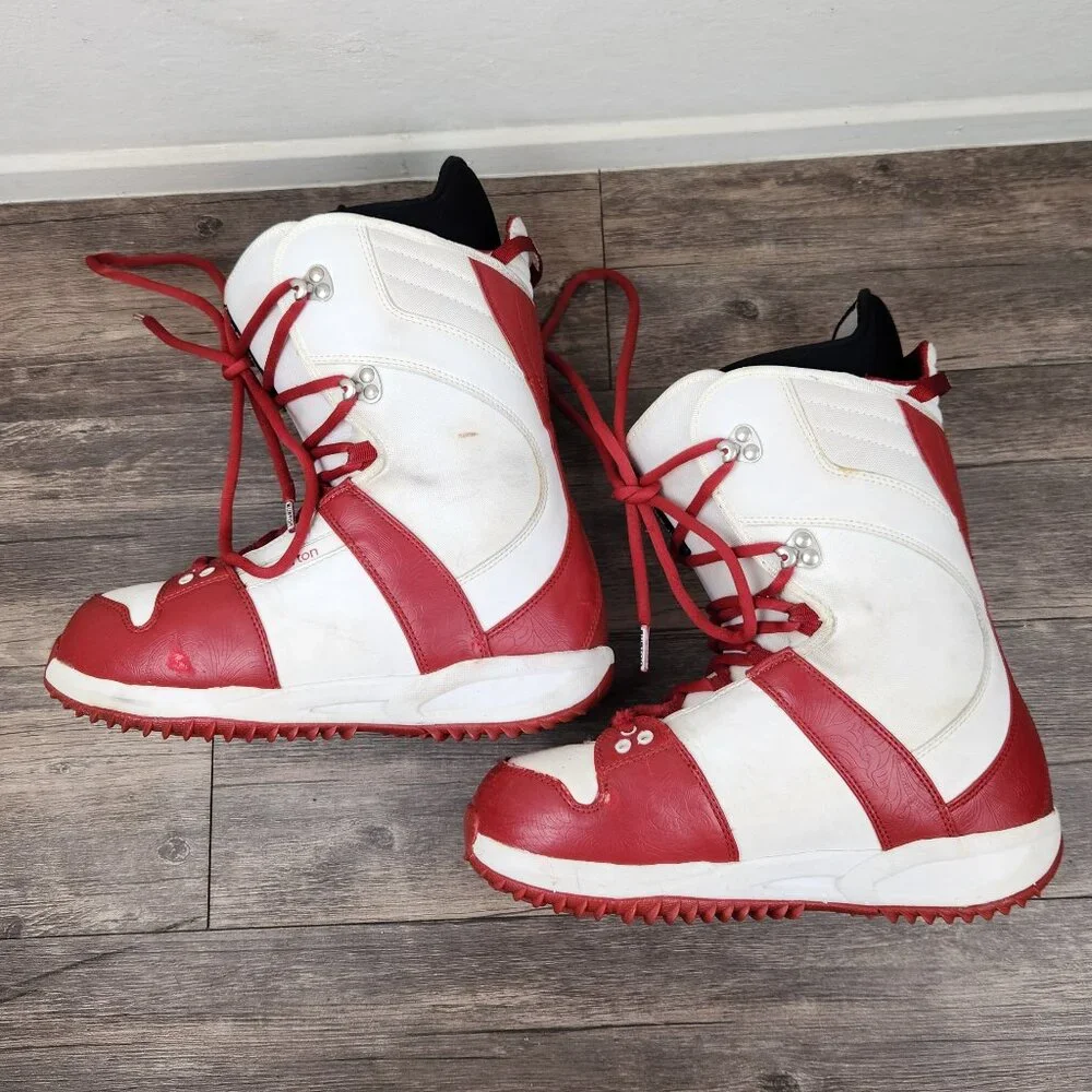 Burton Women's Freestyle Snowboard Boots Red White sz 10